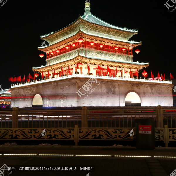 西安钟楼高清夜景