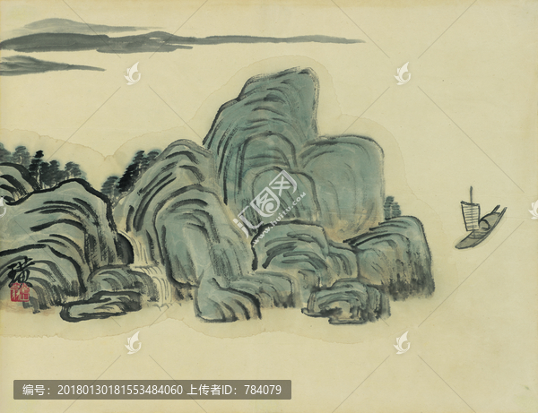 齊白石,借山圖國畫