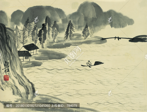 齊白石,借山圖國(guó)畫