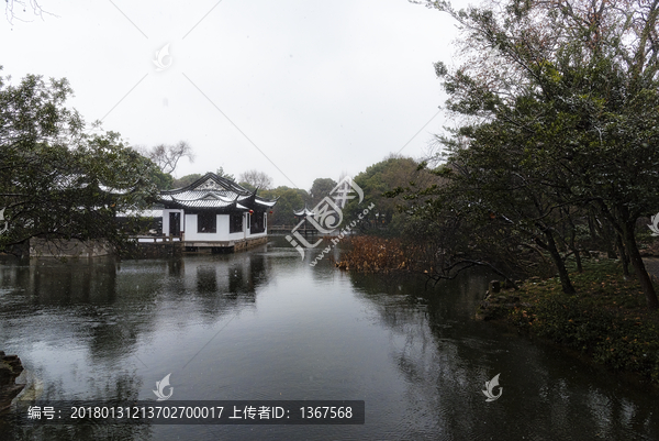 历史古建筑雪景