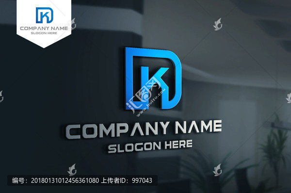 DK字母LOGO設(shè)計(jì),字母K