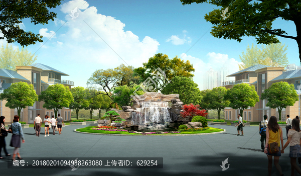 小區(qū)入口景觀效果圖