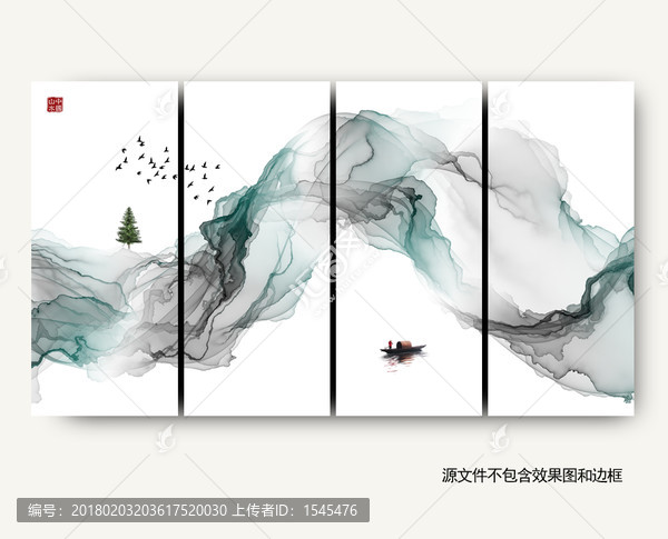 簡約禪境水墨畫