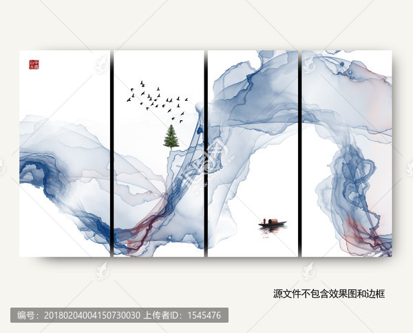 簡約禪境水墨畫