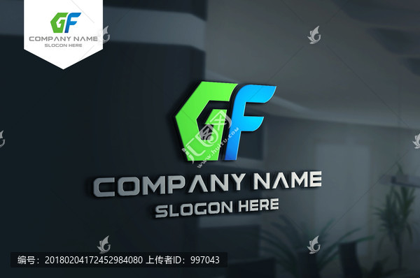 GF字母LOGO設計,GF字母