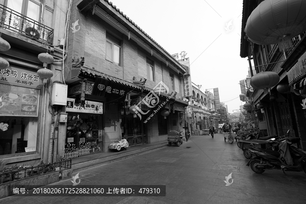 北京胡同,胡同黑白照片,老北京