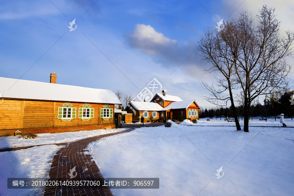 东北雪景建筑