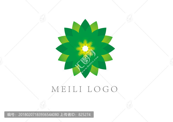 绽放花朵Logo设计