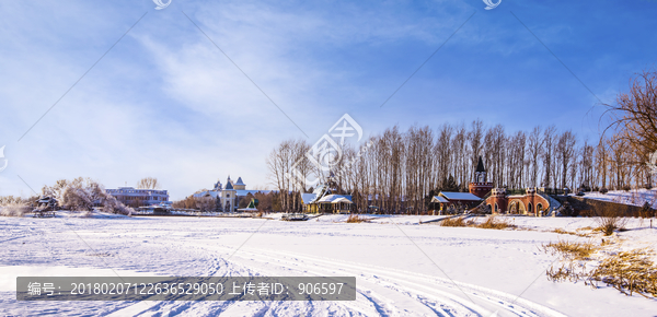 冬季雪景风光,伏尔加庄园