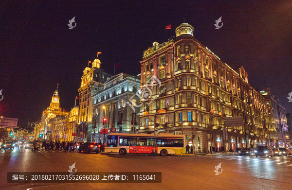 外滩老建筑夜景,高清大图