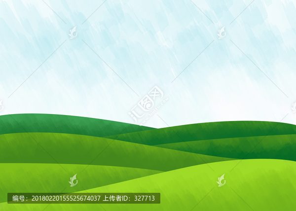 綠色山坡藍(lán)天背景分層