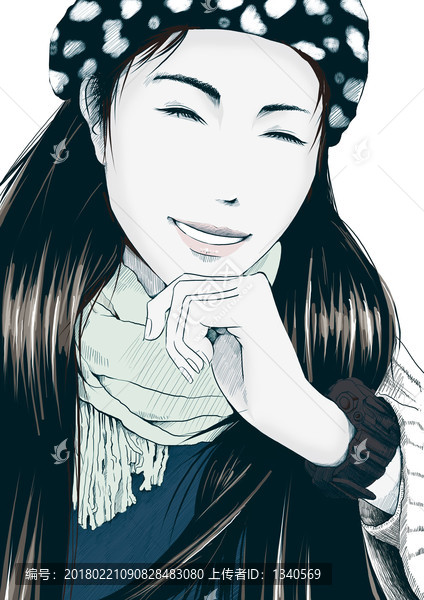 二次元動漫漫畫手繪美女