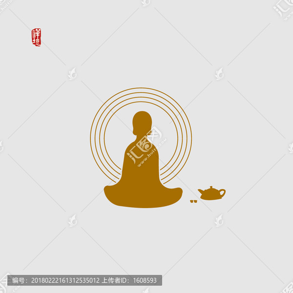 新中式禪茶一味背景墻裝飾畫