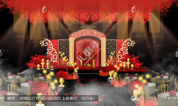 紅金色婚禮,歐式婚禮,拱門(mén)婚禮