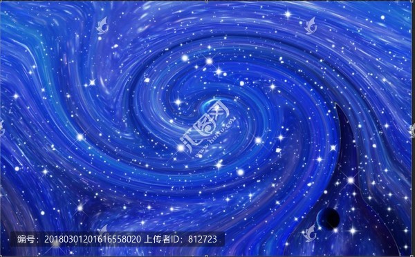 藍(lán)色漩渦星空背景墻