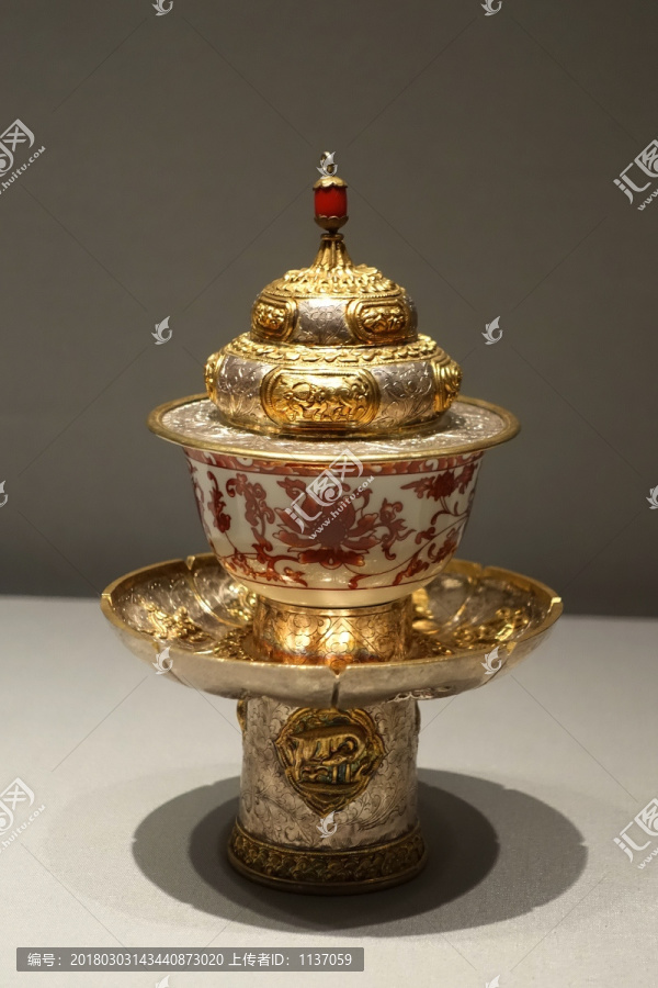 矾红彩瓷碗,西藏博物馆