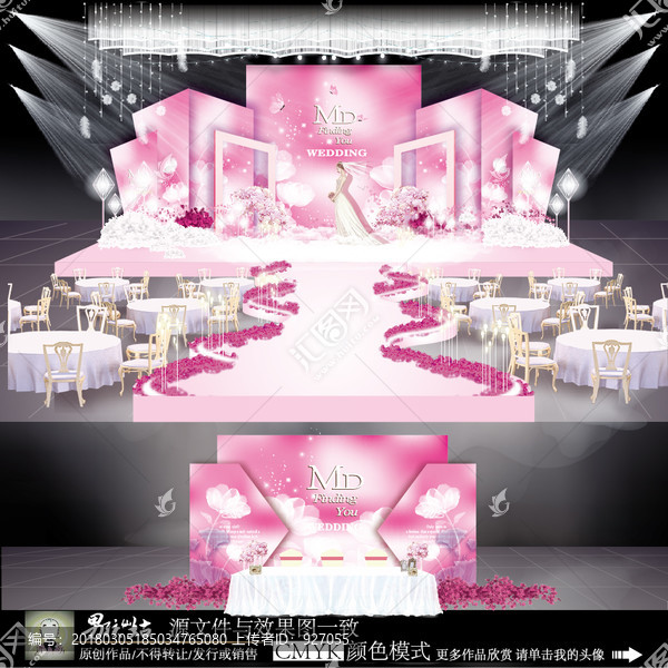 粉色主題婚禮,百合主題婚禮