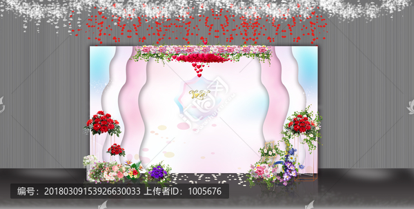 粉色馬卡龍婚禮效果圖