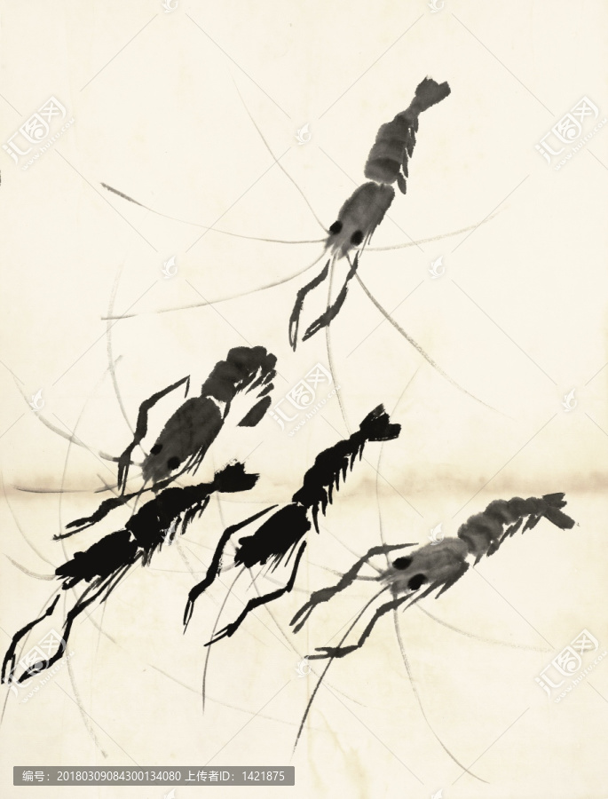 齊白石,魚蝦冊(cè)頁(yè),之蝦