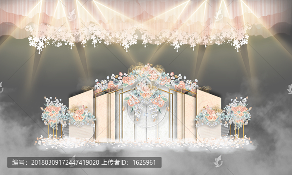 大理石婚禮,白粉色系婚禮