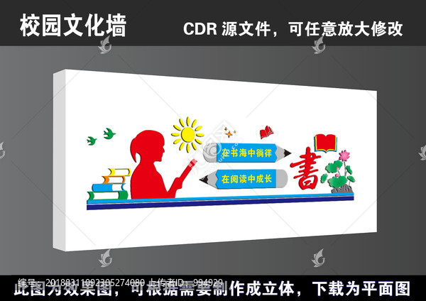 學(xué)校讀書(shū)立體文化墻宣傳展板高清