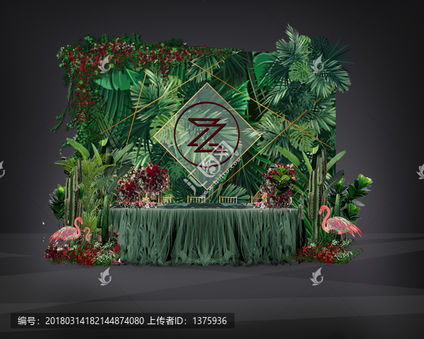 森系熱帶風(fēng)婚禮簽到臺(tái)