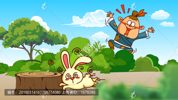 守株待兔插圖