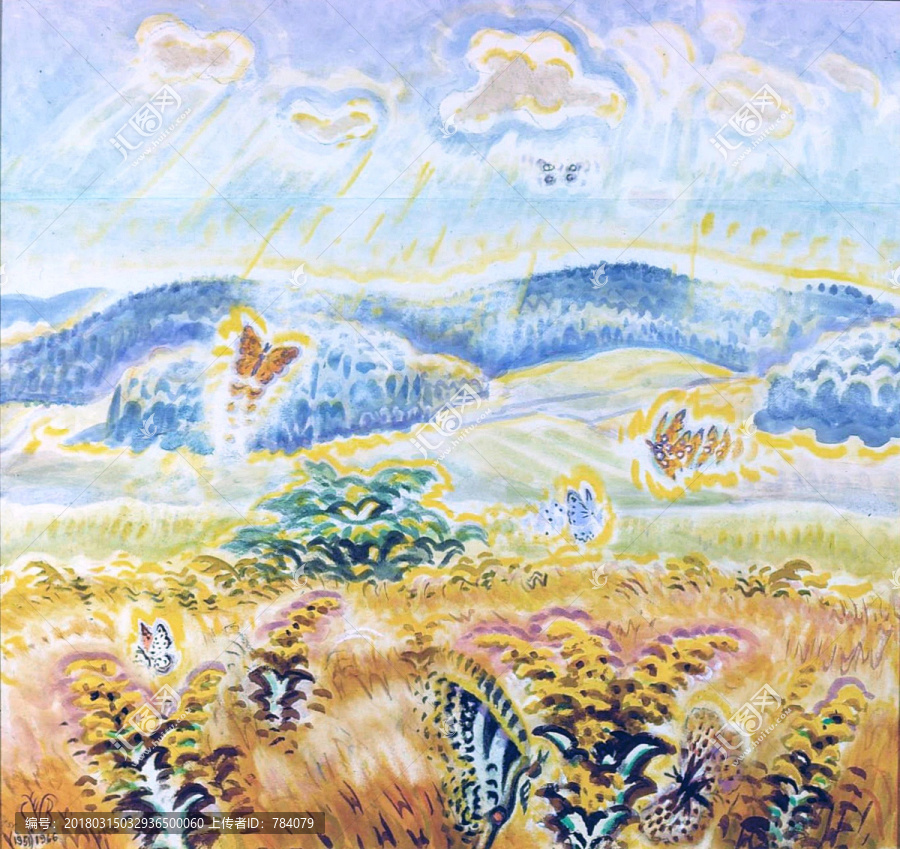 伯奇菲爾德,自然風(fēng)景水彩畫