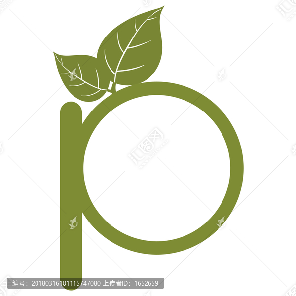 绿色健康logo,字母p