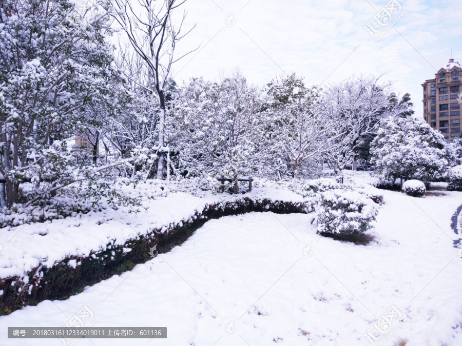 都市花园雪景