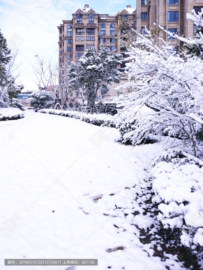 都市花园雪景