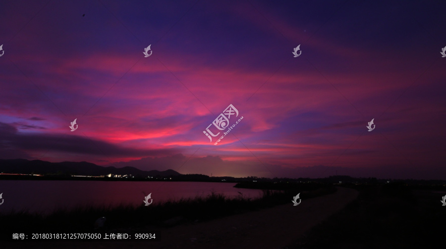 无框画,夕阳,晚霞