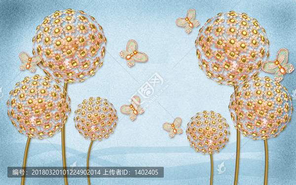3d立體浮雕蒲公英電視背景墻
