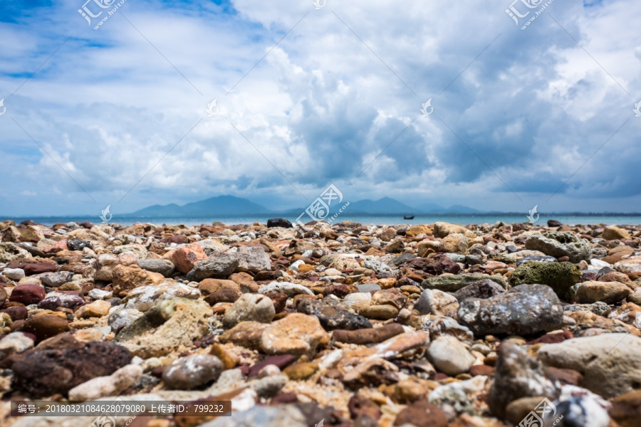 特写,鹅卵石,岩石,海滩