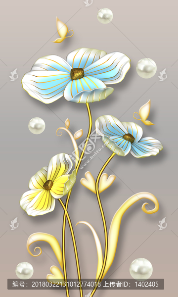 3d浮雕立體郁金香花玄關(guān)背景墻