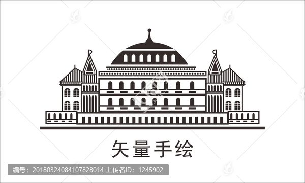 矢量手繪莊園圖