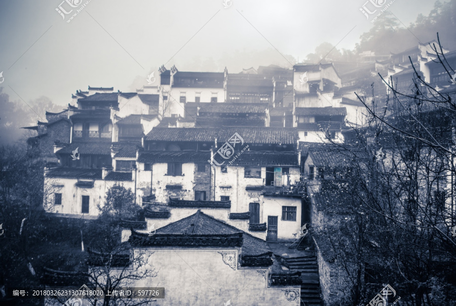 烟雨江南,婺源篁岭风光