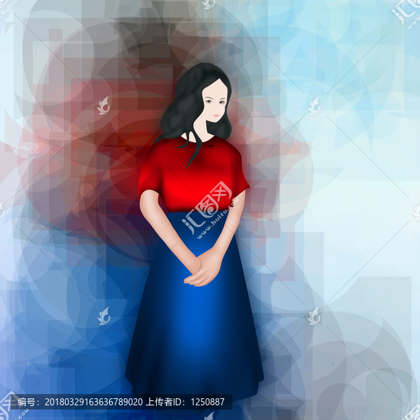 卡通動漫女孩插畫封面