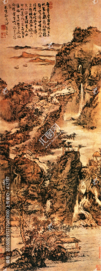 層巖疊壑圖