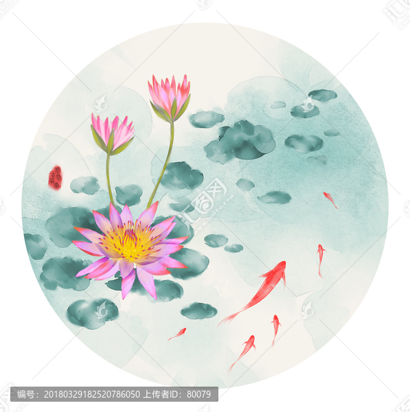 蓮花鯉魚圖