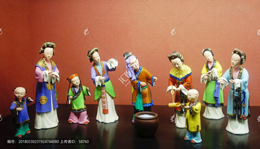 陶瓷雕塑潮汕传统民俗婚礼捣奔缸