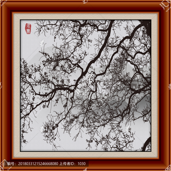 樹木,水墨畫