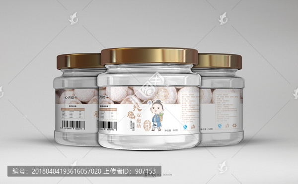 菌类美味零食小食品瓶贴标贴设计