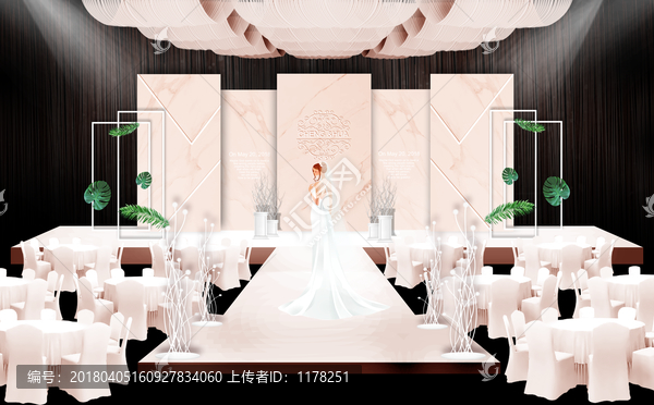 粉白色小清新大理石婚禮