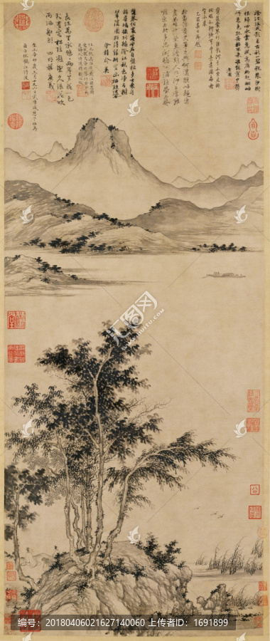 元,盛懋,秋江待渡圖