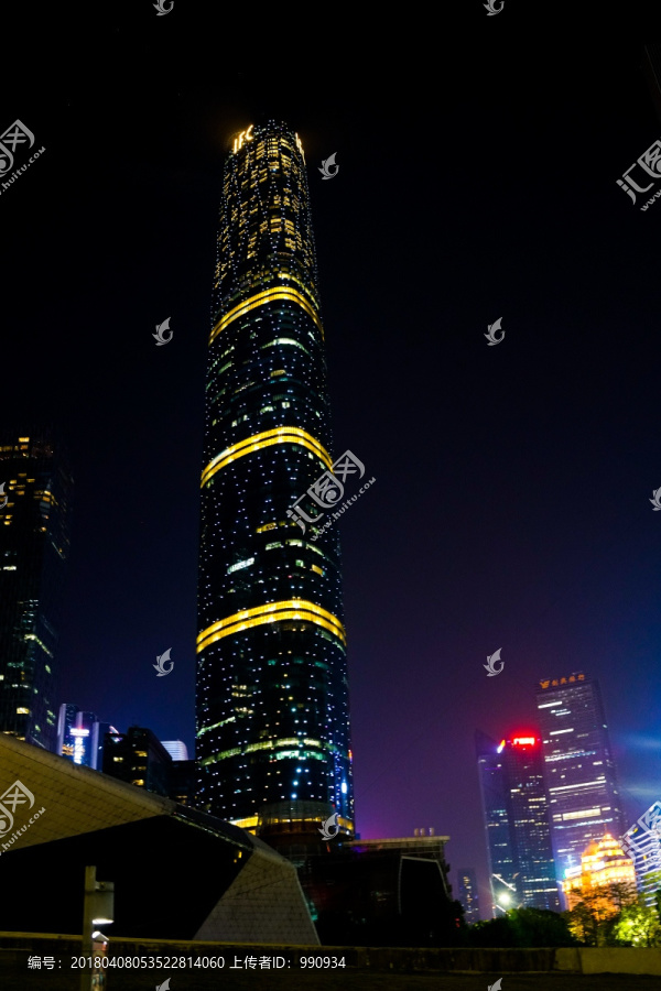 都市夜景,建筑夜景,广州夜景