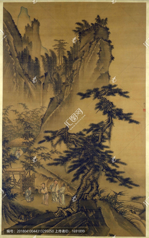 明,戴進(jìn),三顧草廬圖軸