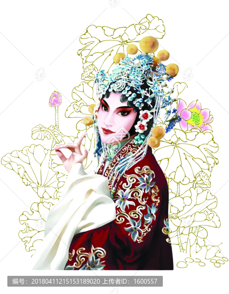 中國(guó)風(fēng),花旦臉譜京劇人物,昆曲