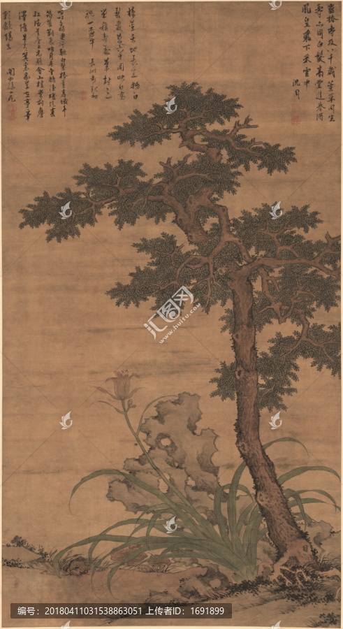 明,沈周,椿萱圖
