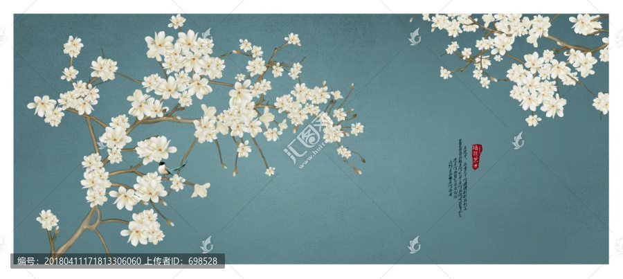 玉蘭花工筆畫花鳥(niǎo)